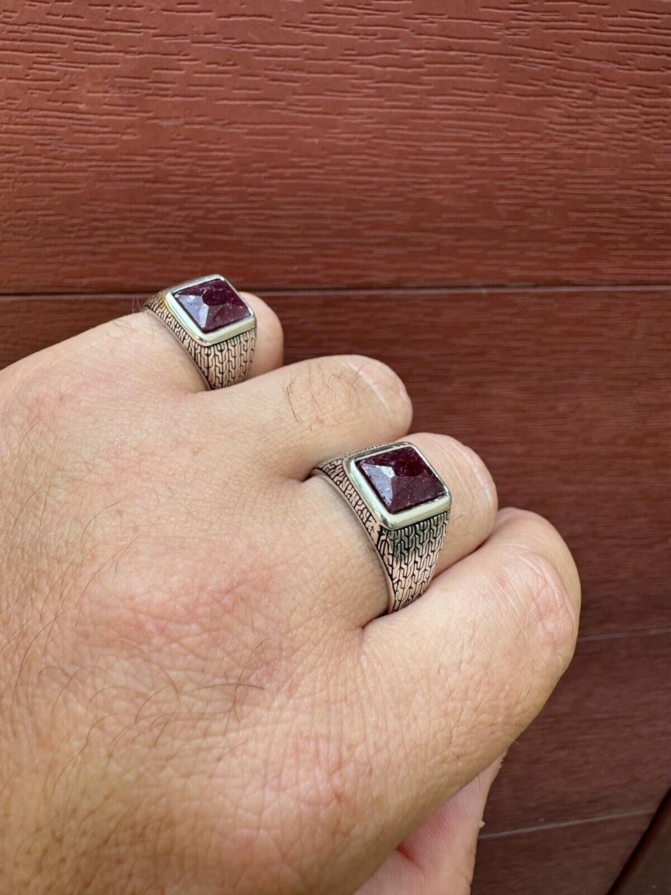 NYC Natural Blood Ring | 925 Silver Oxidized