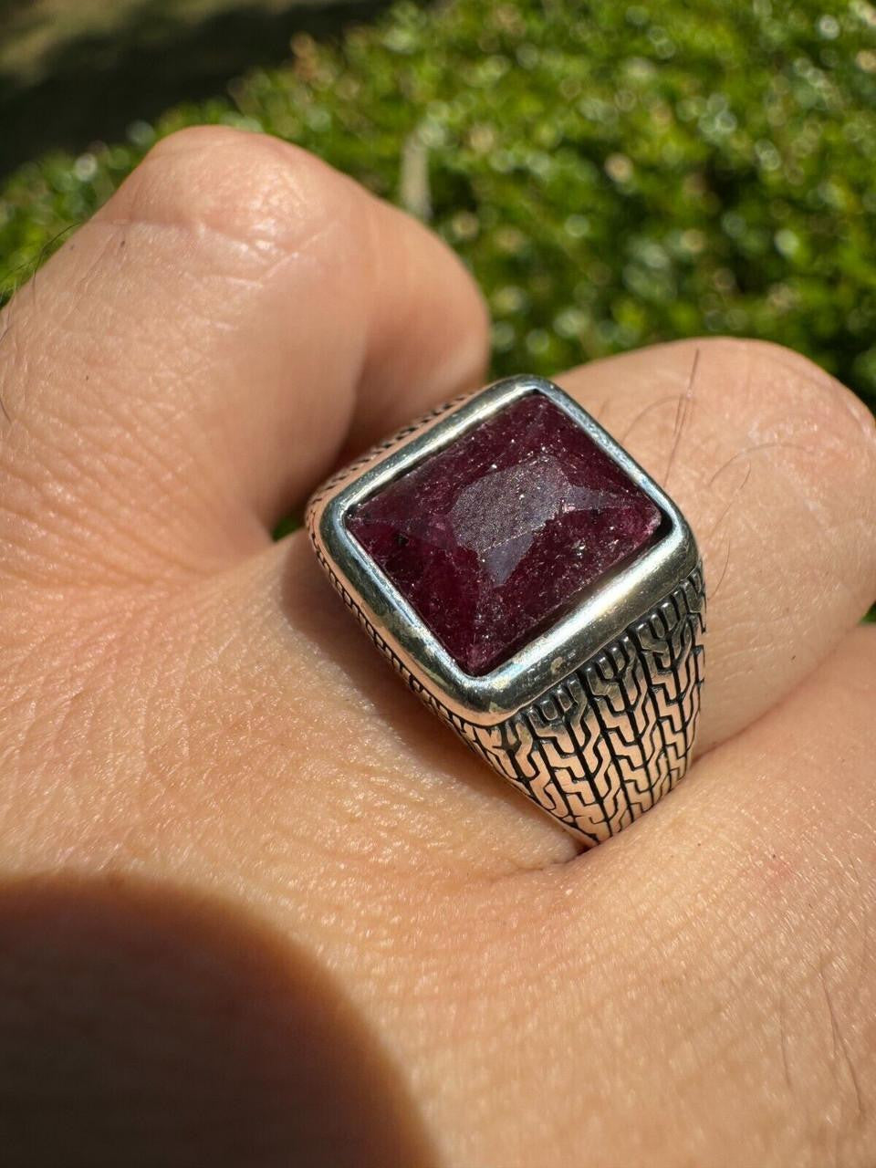 NYC Natural Blood Ring | 925 Silver Oxidized