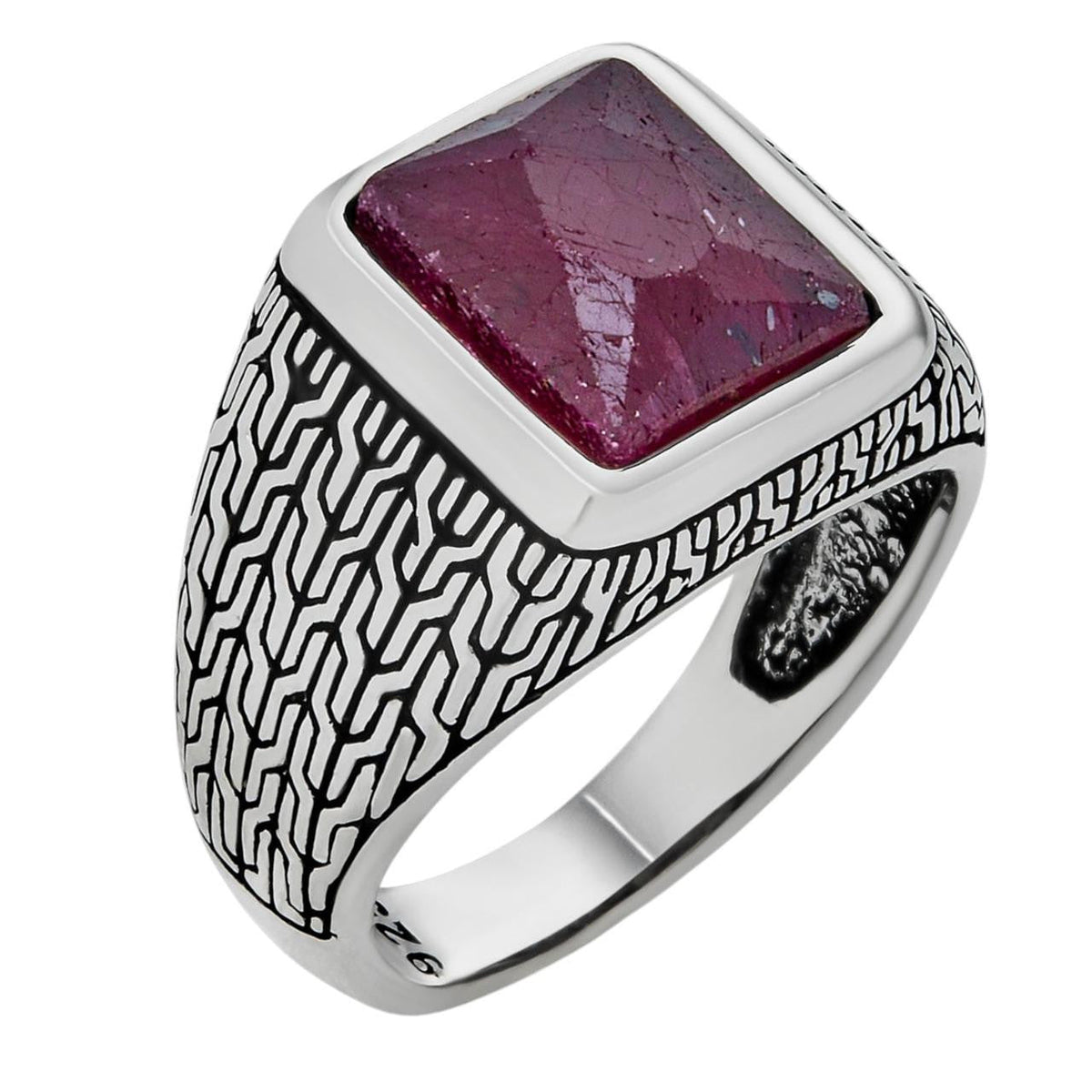 NYC Natural Blood Ring | 925 Silver Oxidized