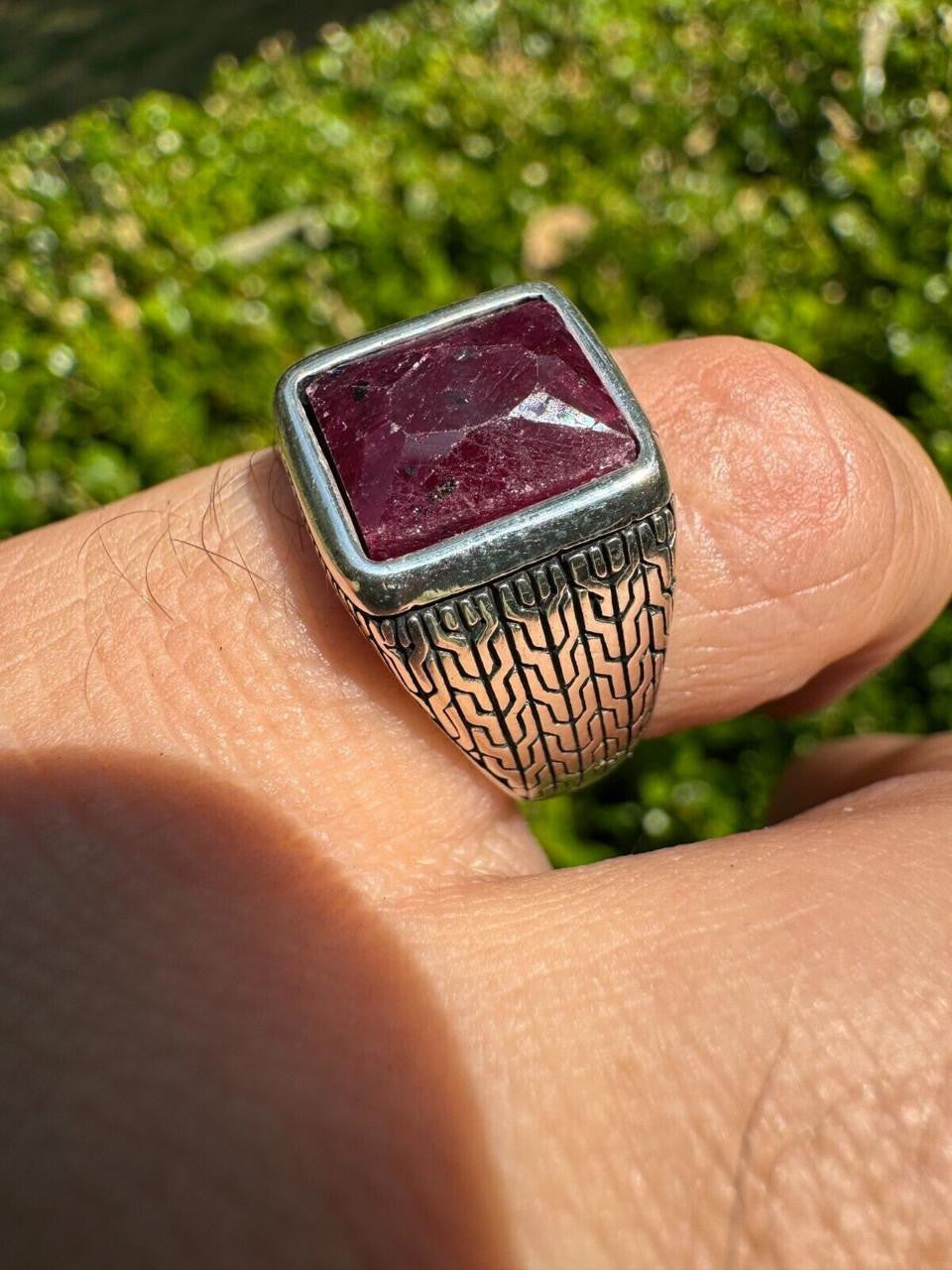 NYC Natural Blood Ring | 925 Silver Oxidized
