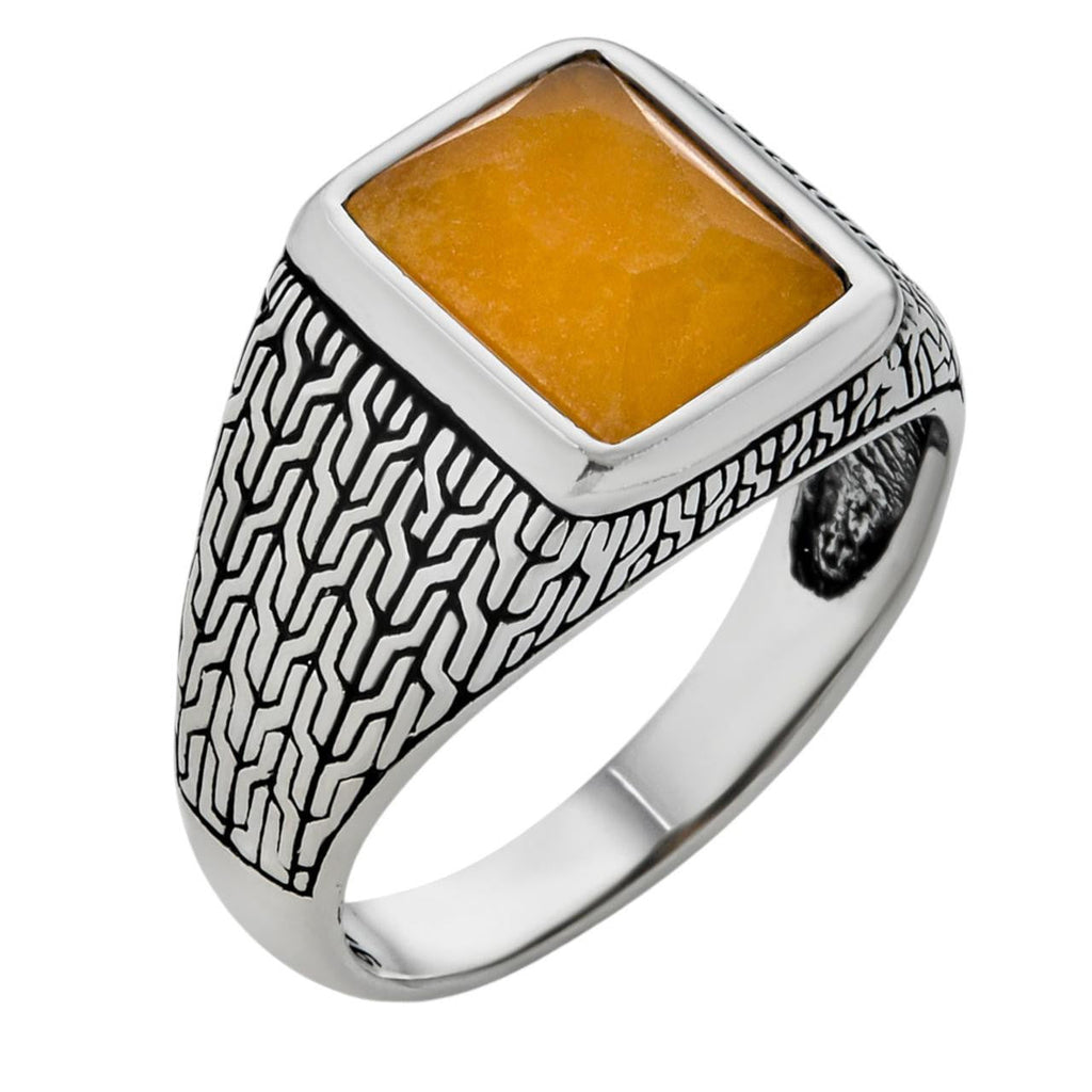 NYC Natural Canary Fate Ring | 925 Silver Oxidized