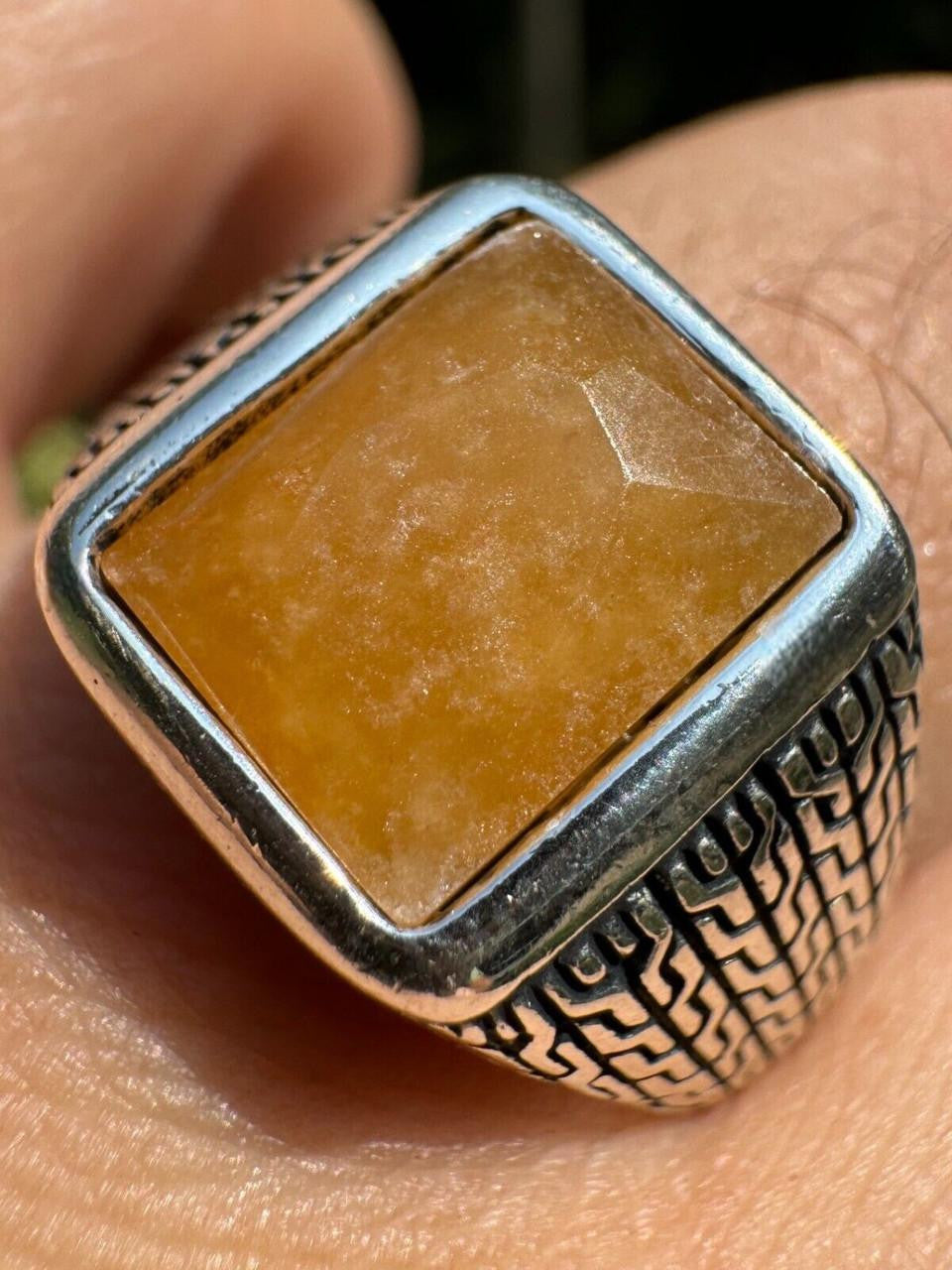 NYC Natural Canary Fate Ring | 925 Silver Oxidized