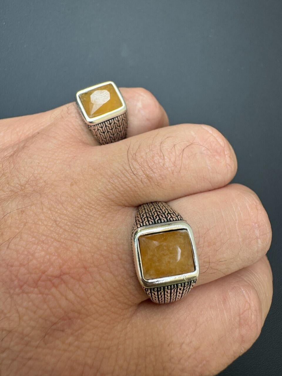 NYC Natural Canary Fate Ring | 925 Silver Oxidized