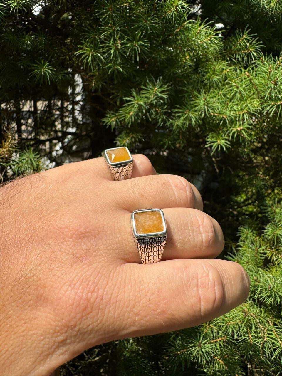NYC Natural Canary Fate Ring | 925 Silver Oxidized