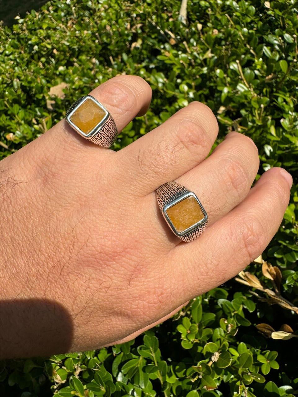 NYC Natural Canary Fate Ring | 925 Silver Oxidized