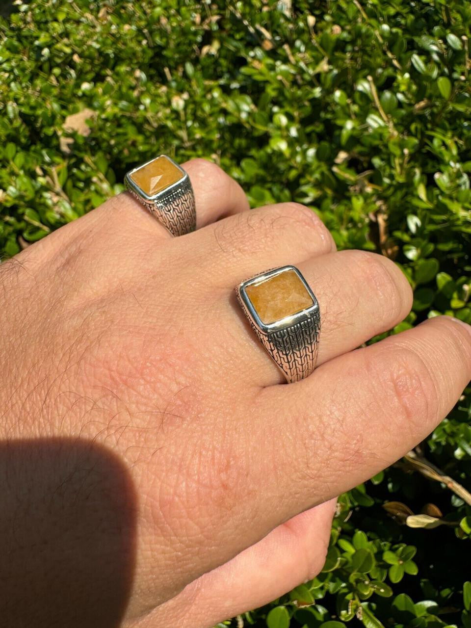 NYC Natural Canary Fate Ring | 925 Silver Oxidized