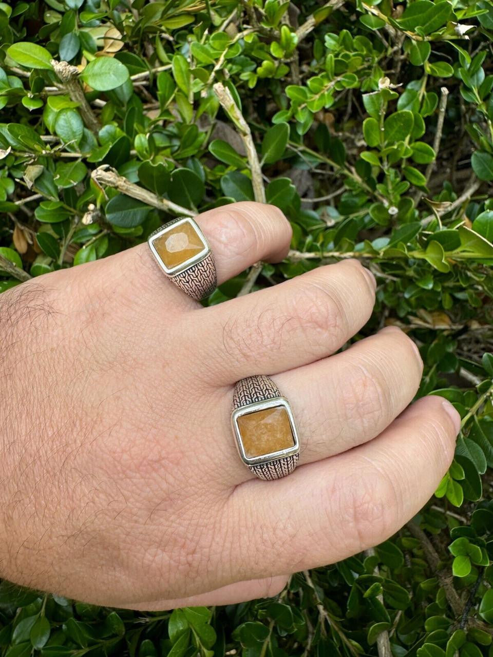 NYC Natural Canary Fate Ring | 925 Silver Oxidized