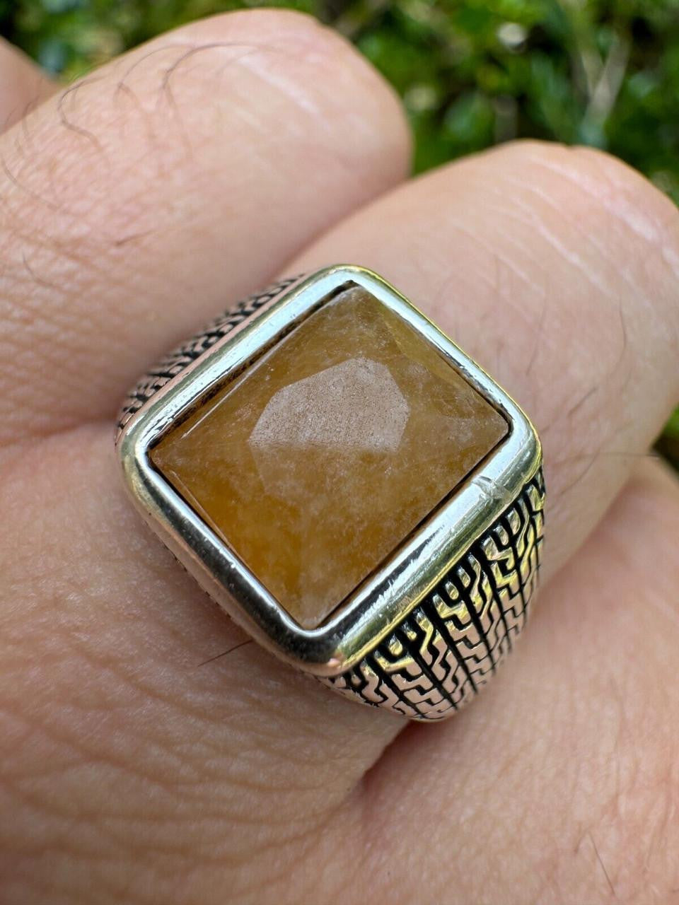 NYC Natural Canary Fate Ring | 925 Silver Oxidized