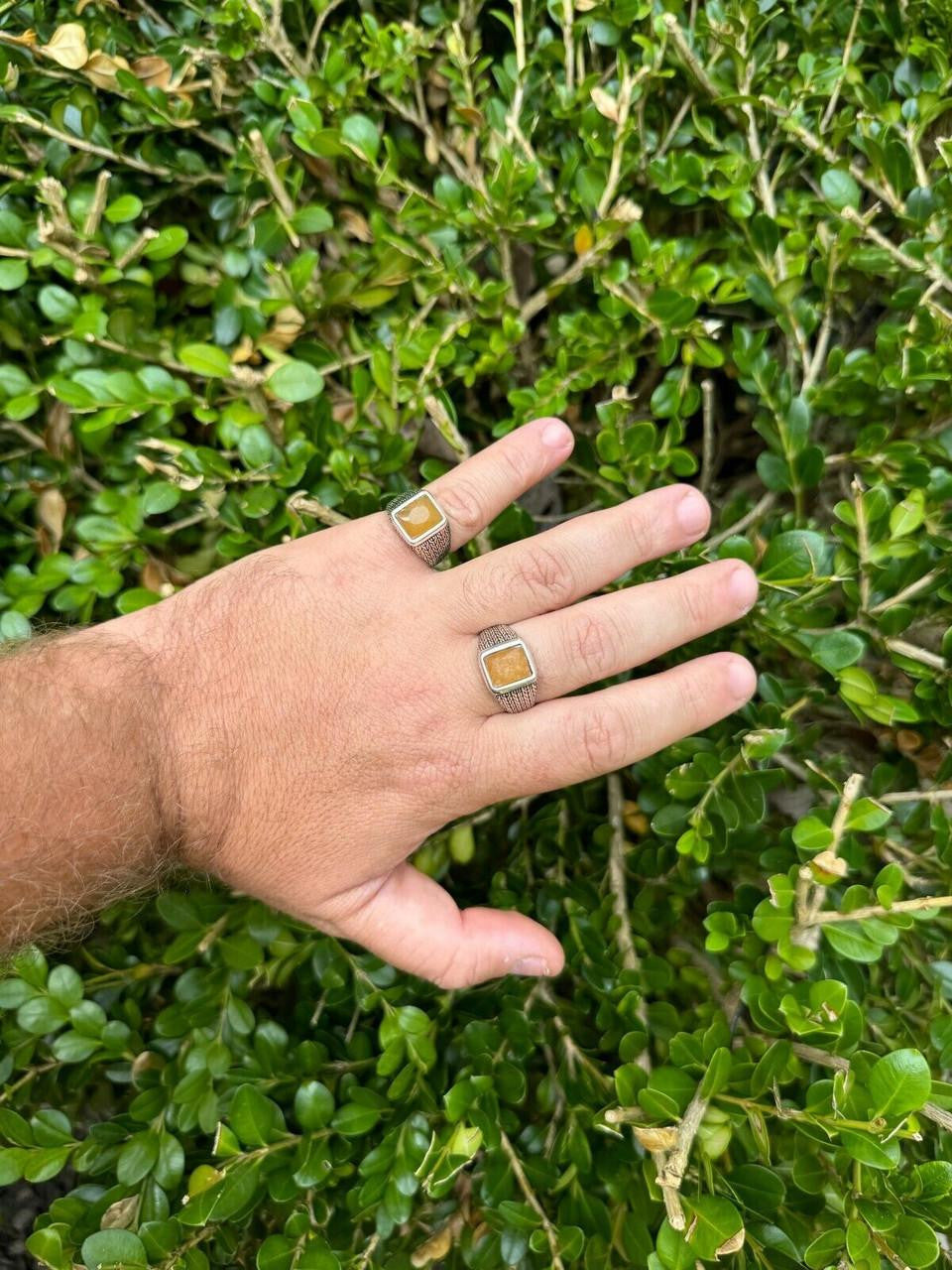 NYC Natural Canary Fate Ring | 925 Silver Oxidized