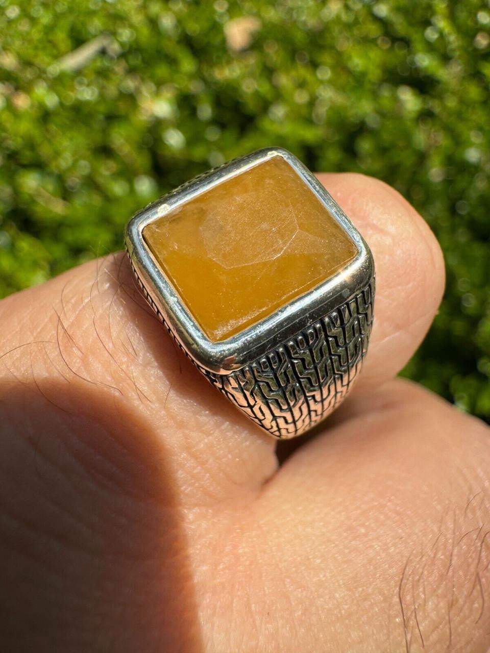 NYC Natural Canary Fate Ring | 925 Silver Oxidized