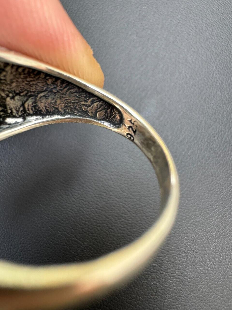 NYC Natural Green Eye Ring | 925 Silver Oxidized
