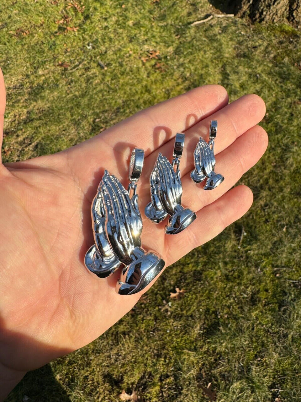 Praying Folded Hands Religious Pendant | 925 Silver