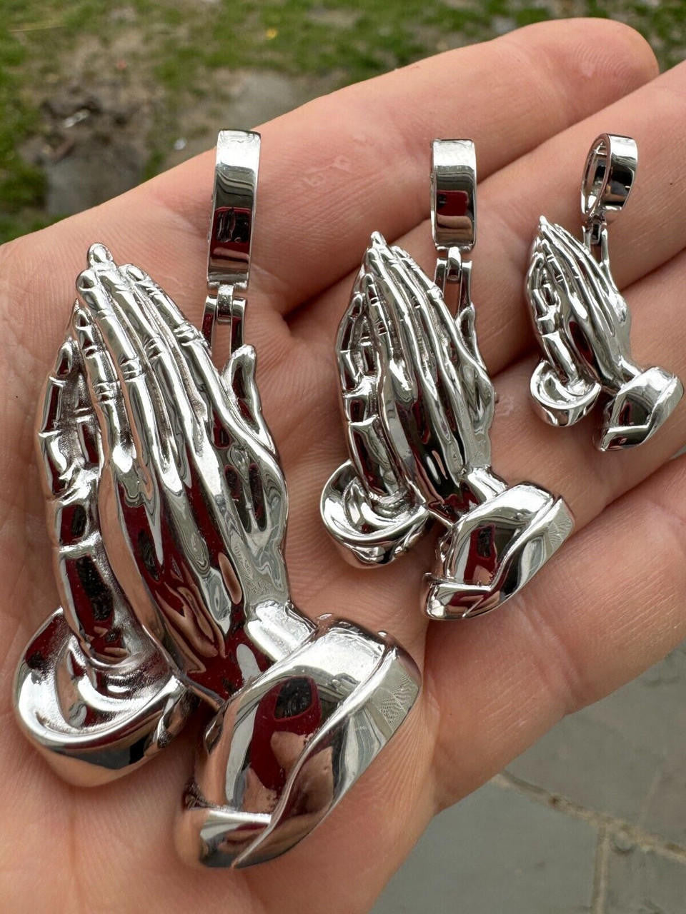 Praying Folded Hands Religious Pendant | 925 Silver