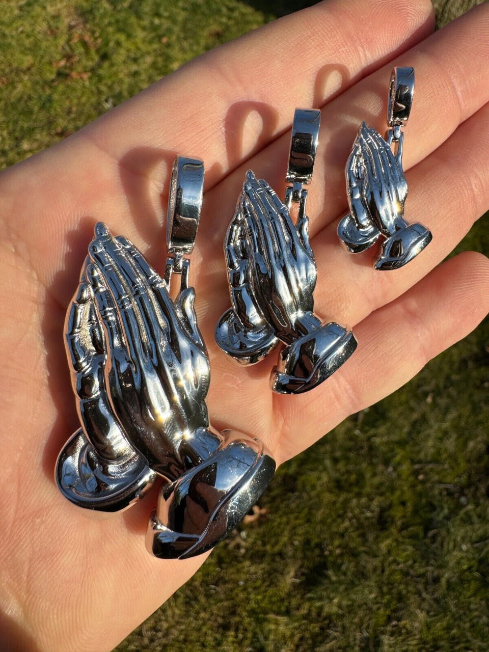Praying Folded Hands Religious Pendant | 925 Silver