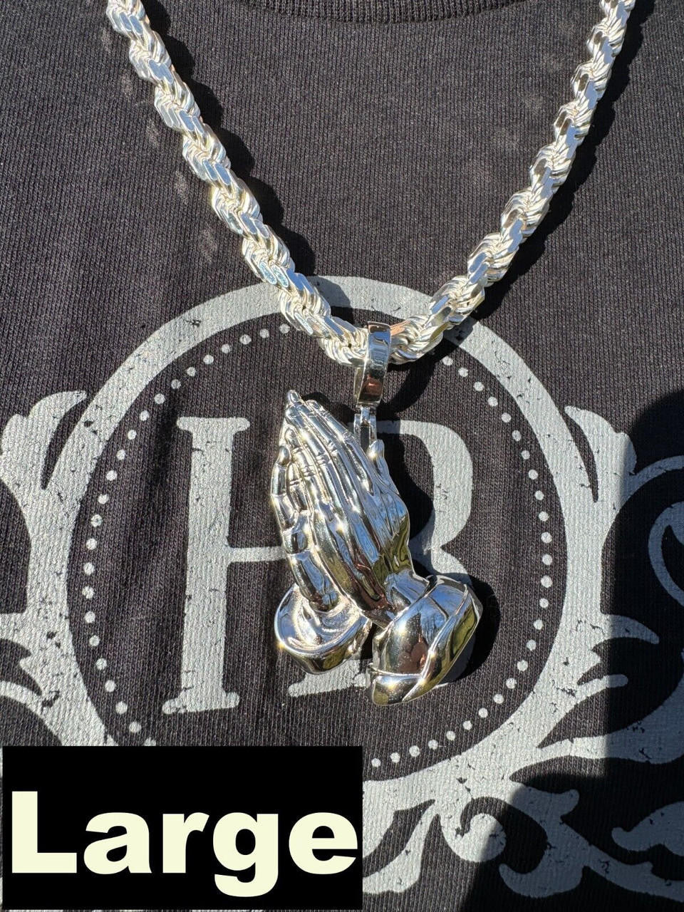 Praying Folded Hands Religious Pendant | 925 Silver