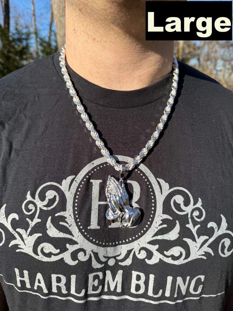 Praying Folded Hands Religious Pendant | 925 Silver