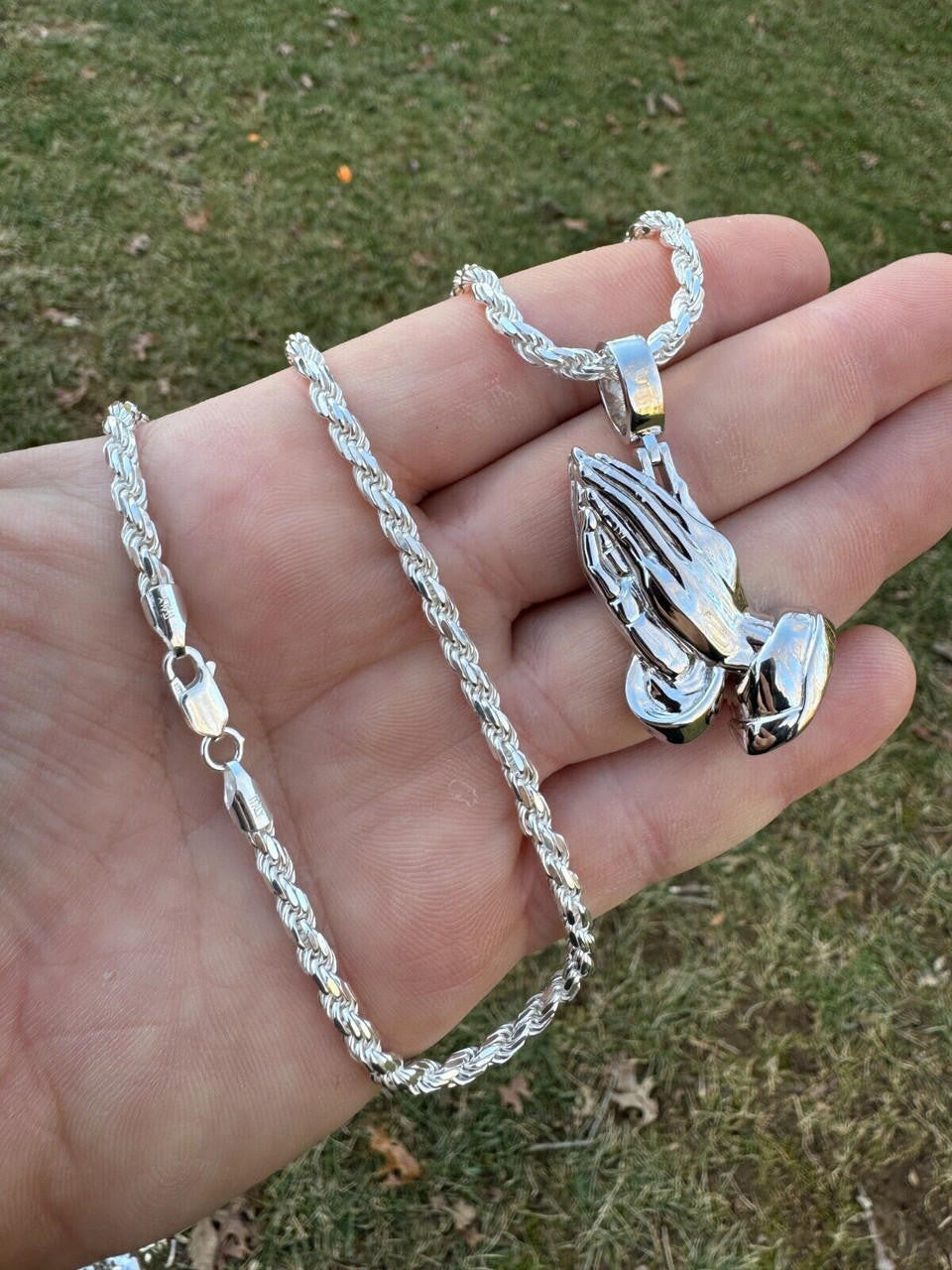 Praying Folded Hands Religious Pendant | 925 Silver