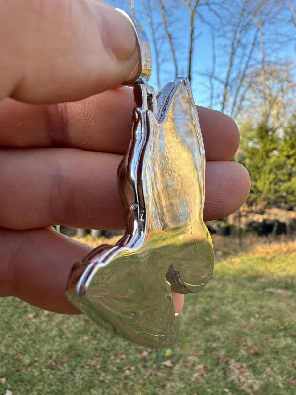 Praying Folded Hands Religious Pendant | 925 Silver