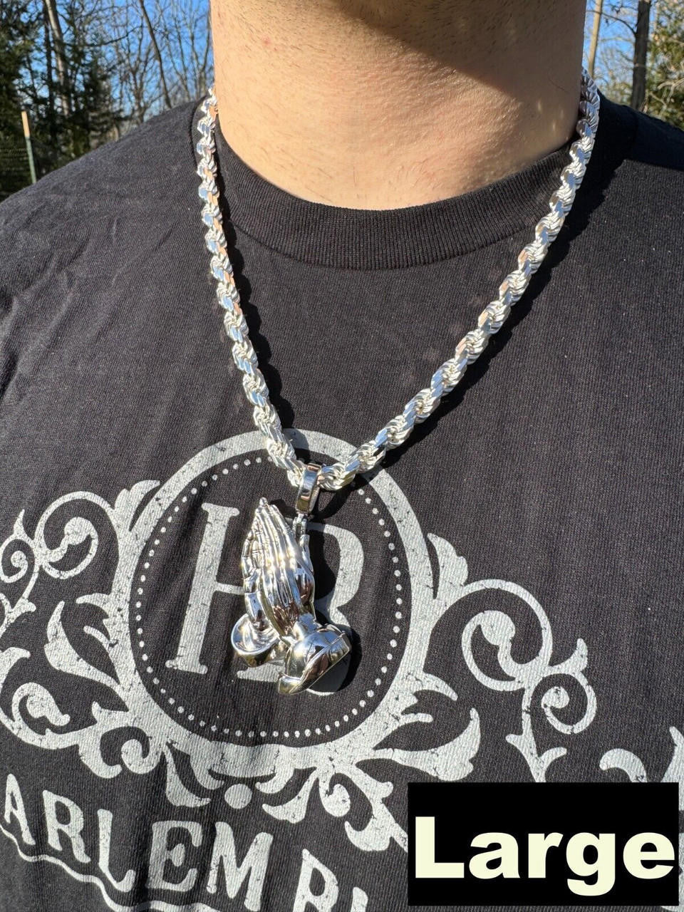 Praying Folded Hands Religious Pendant | 925 Silver