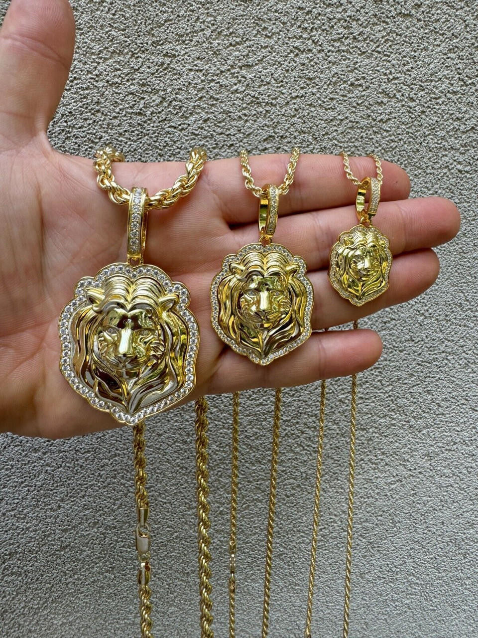 Moissanite Custom Lion Pendant | 14k Gold Vermeil 925 Silver