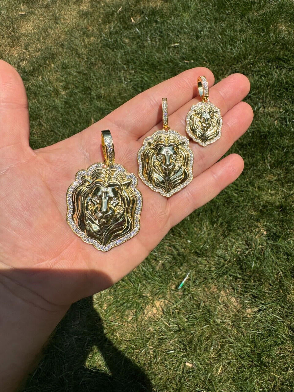 Moissanite Custom Lion Pendant | 14k Gold Vermeil 925 Silver