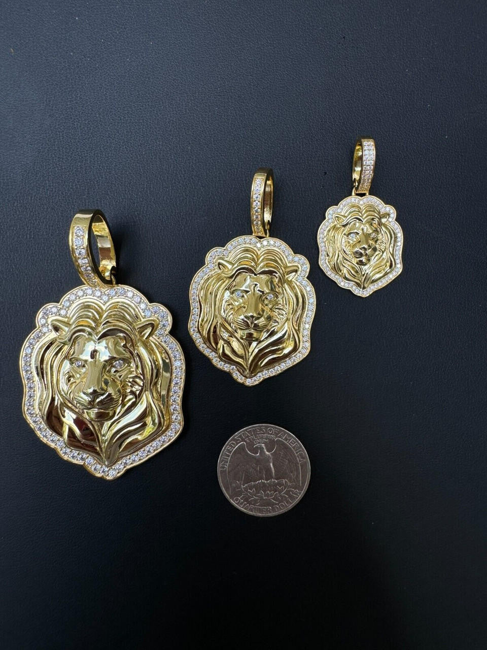 Moissanite Custom Lion Pendant | 14k Gold Vermeil 925 Silver