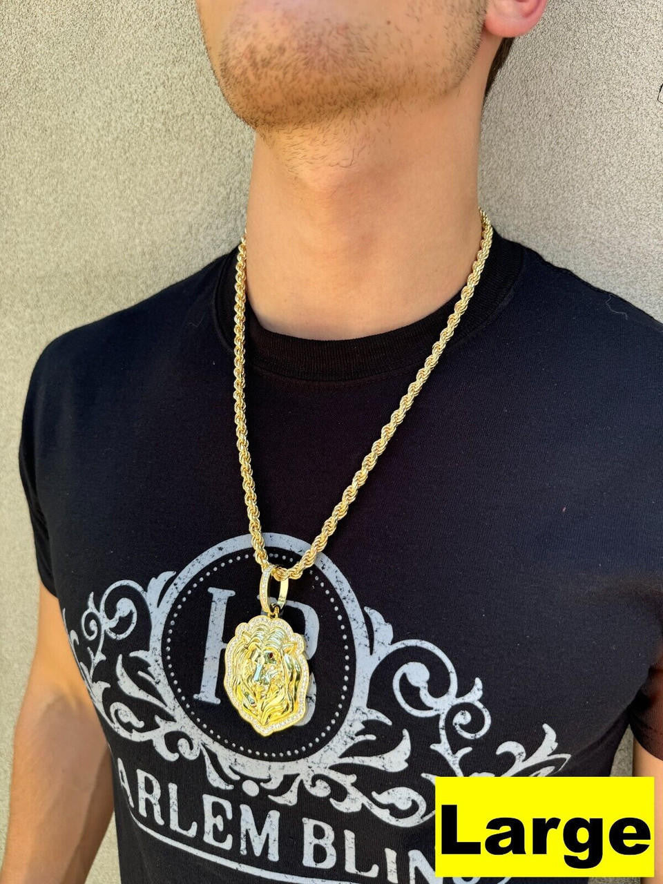 Moissanite Custom Lion Pendant | 14k Gold Vermeil 925 Silver