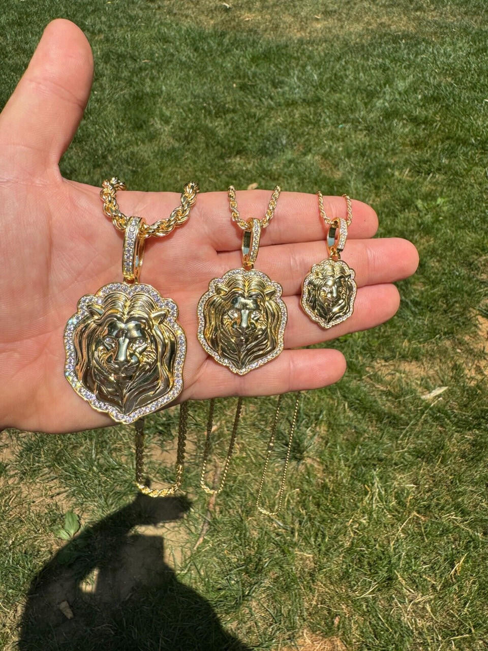 Moissanite Custom Lion Pendant | 14k Gold Vermeil 925 Silver