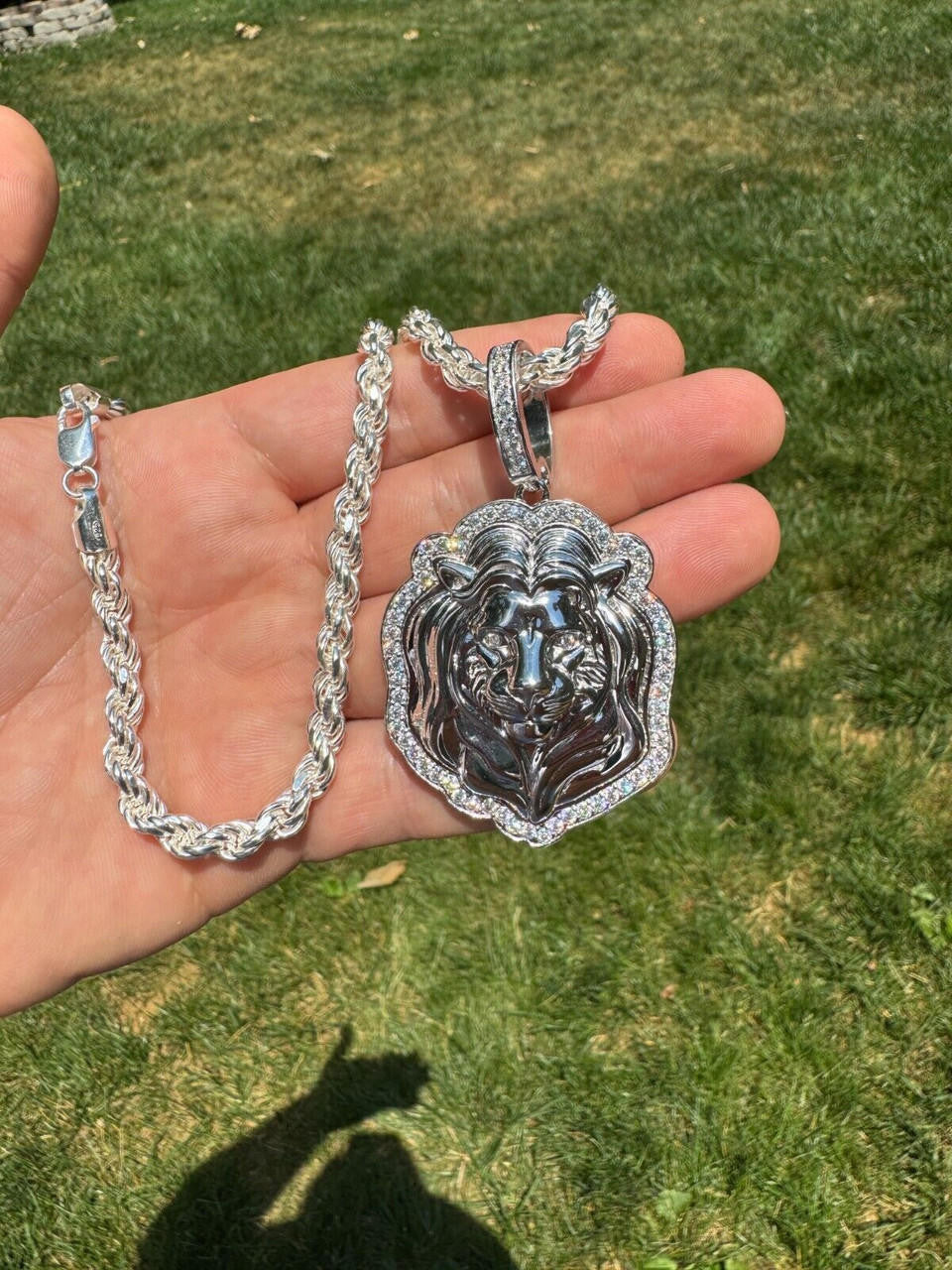 Moissanite Custom Lion Pendant | 925 Silver