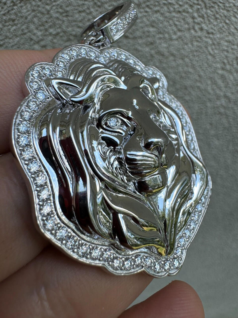 Moissanite Custom Lion Pendant | 925 Silver