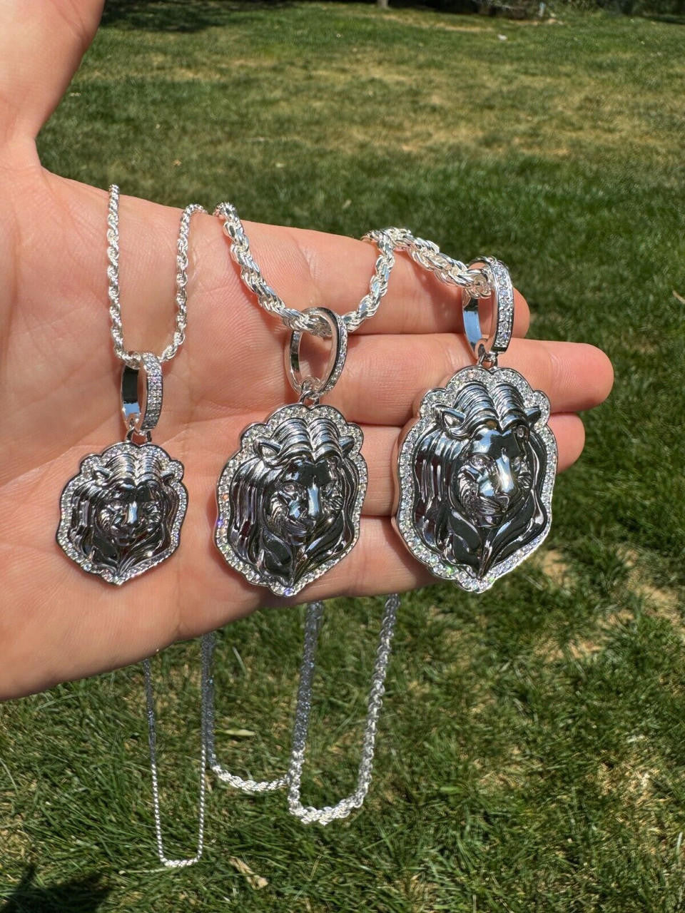 Moissanite Custom Lion Pendant | 925 Silver