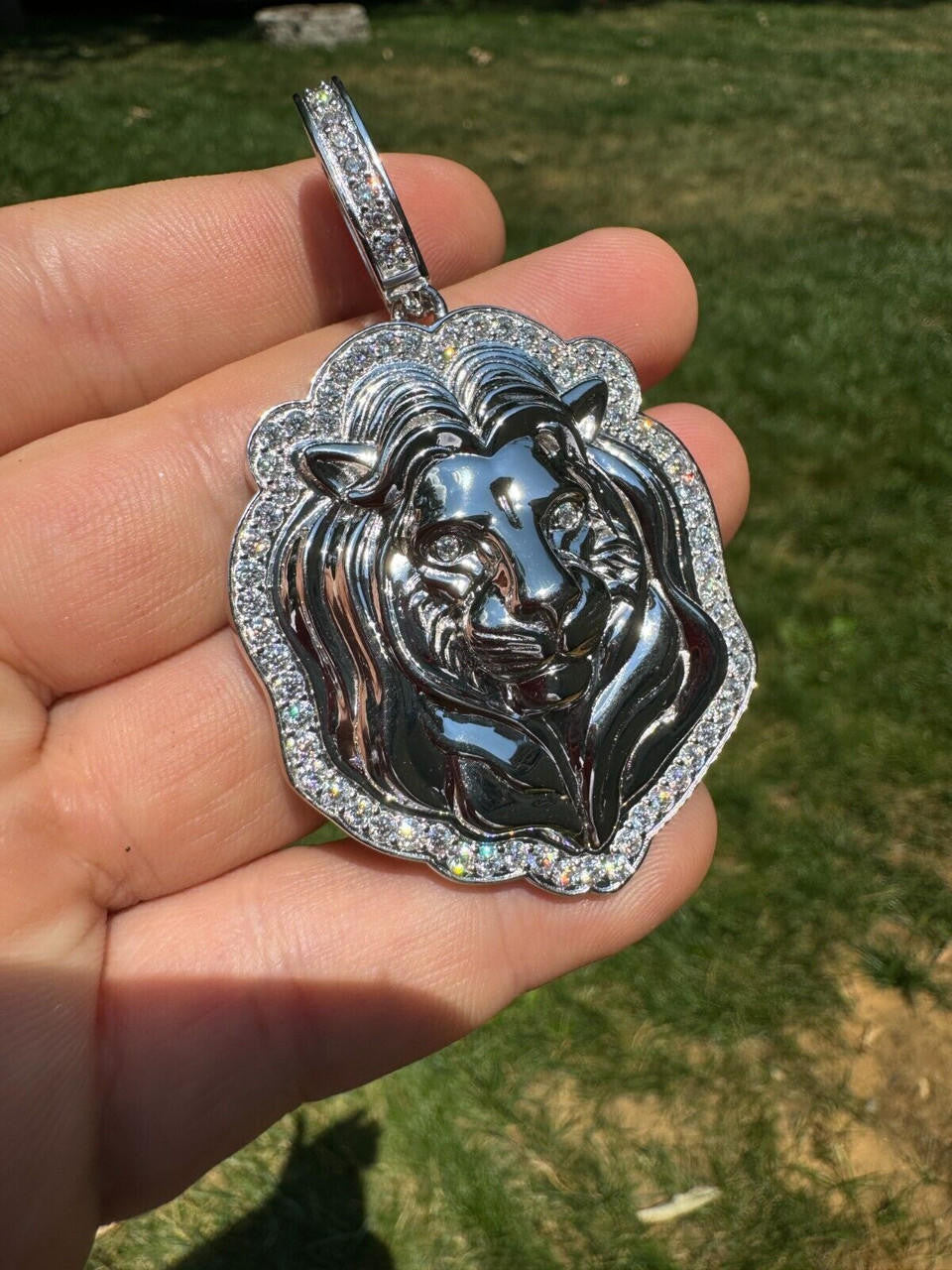 Moissanite Custom Lion Pendant | 925 Silver