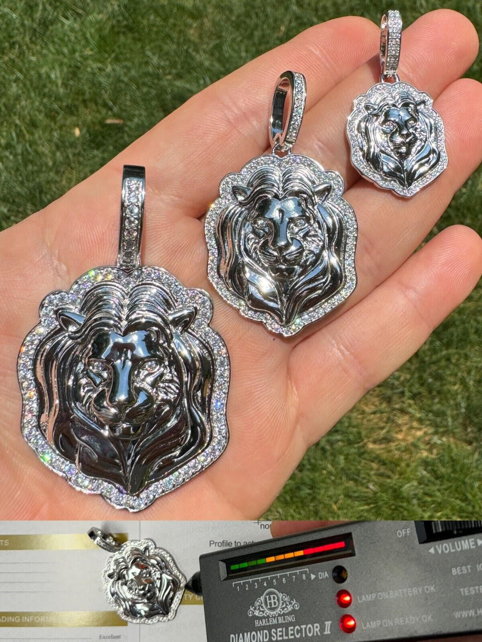 Moissanite Custom Lion Pendant | 925 Silver