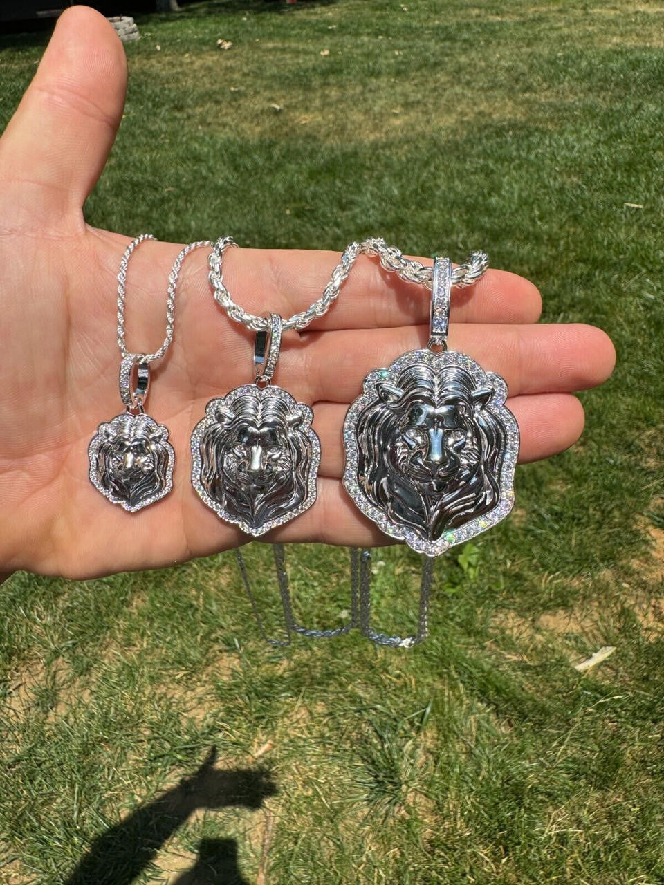 Moissanite Custom Lion Pendant | 925 Silver