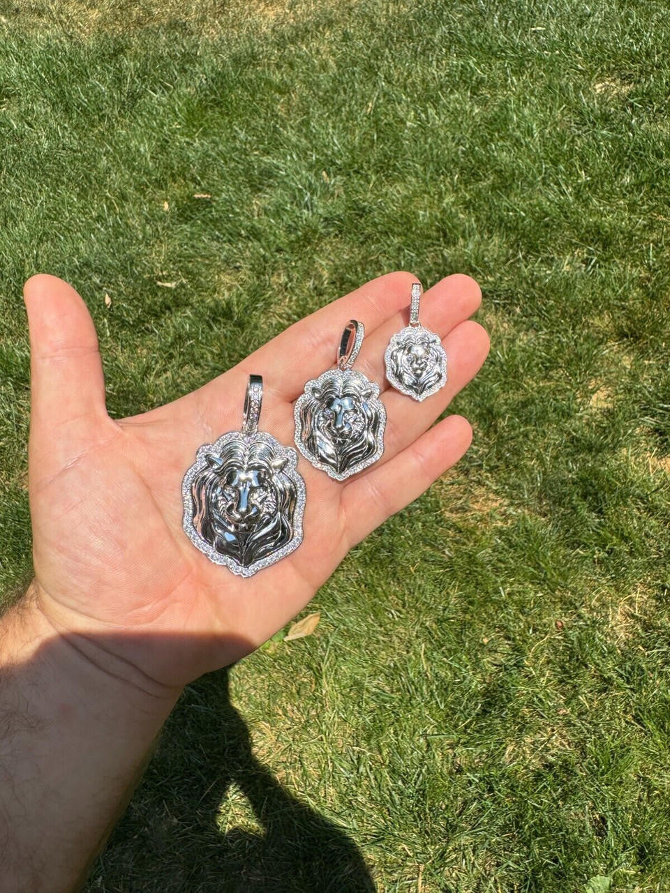 Moissanite Custom Lion Pendant | 925 Silver