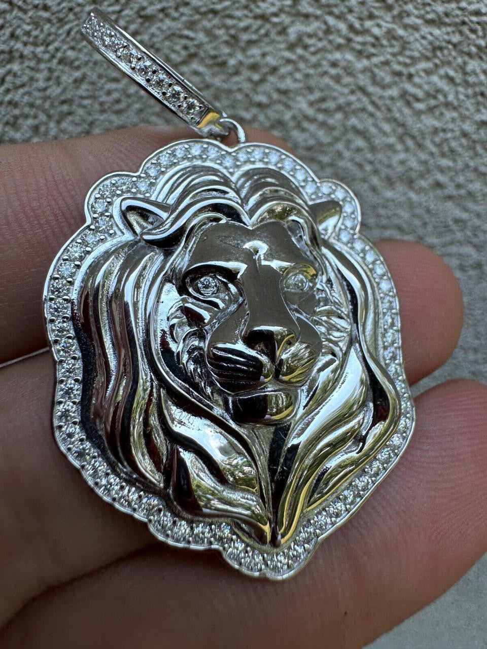 Moissanite Custom Lion Pendant | 925 Silver