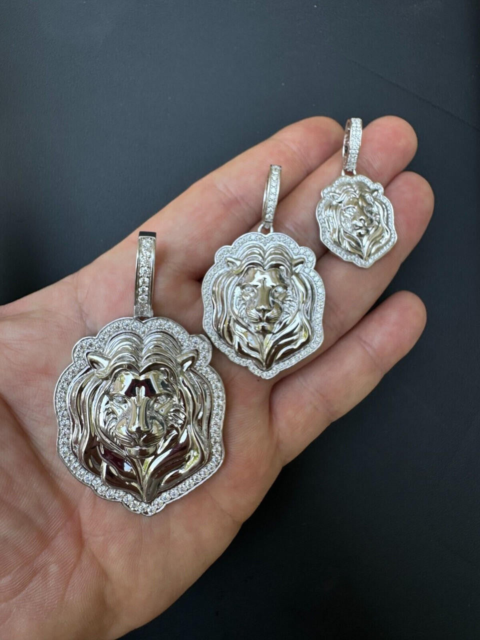 Moissanite Custom Lion Pendant | 925 Silver