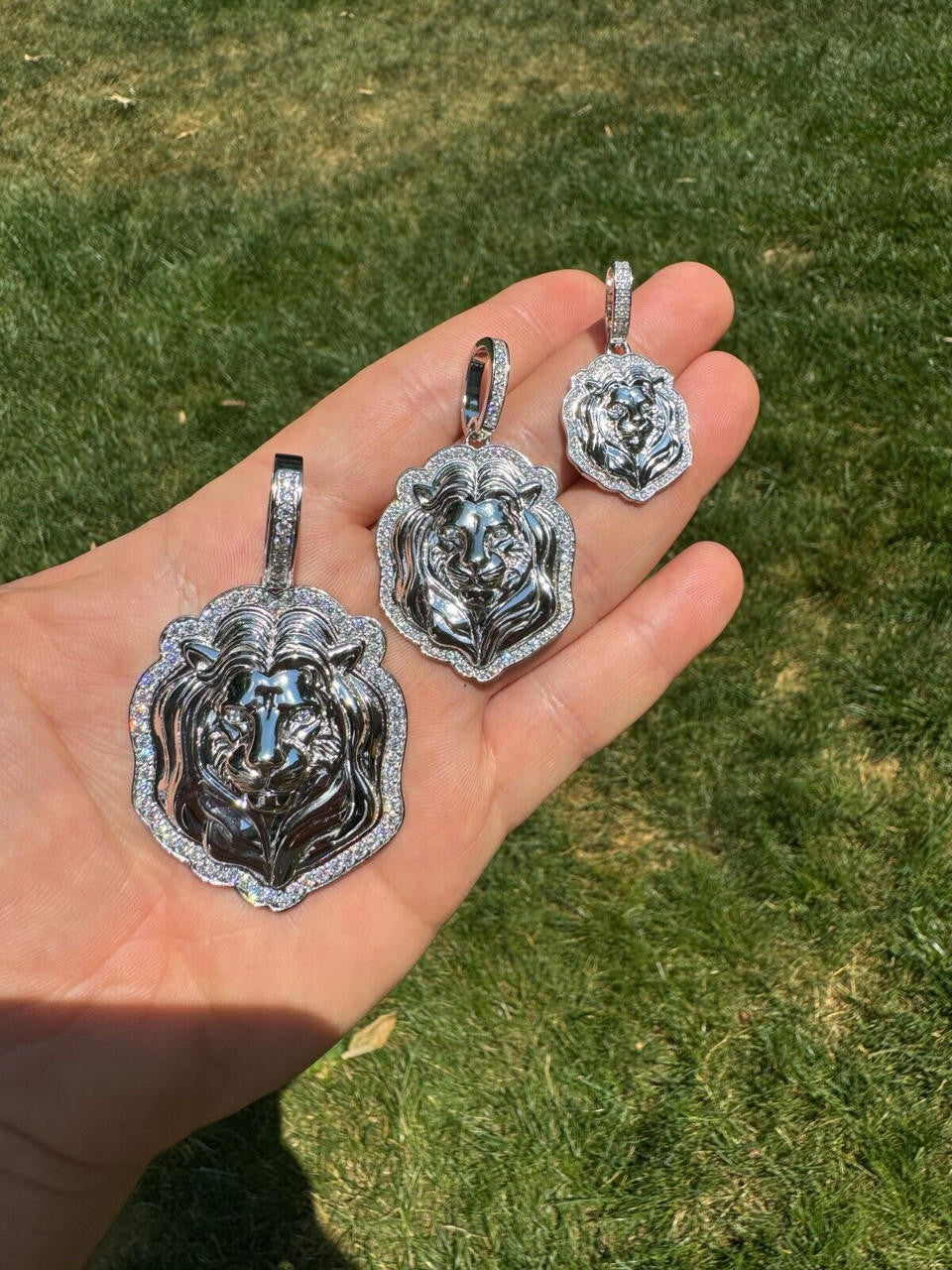 Moissanite Custom Lion Pendant | 925 Silver