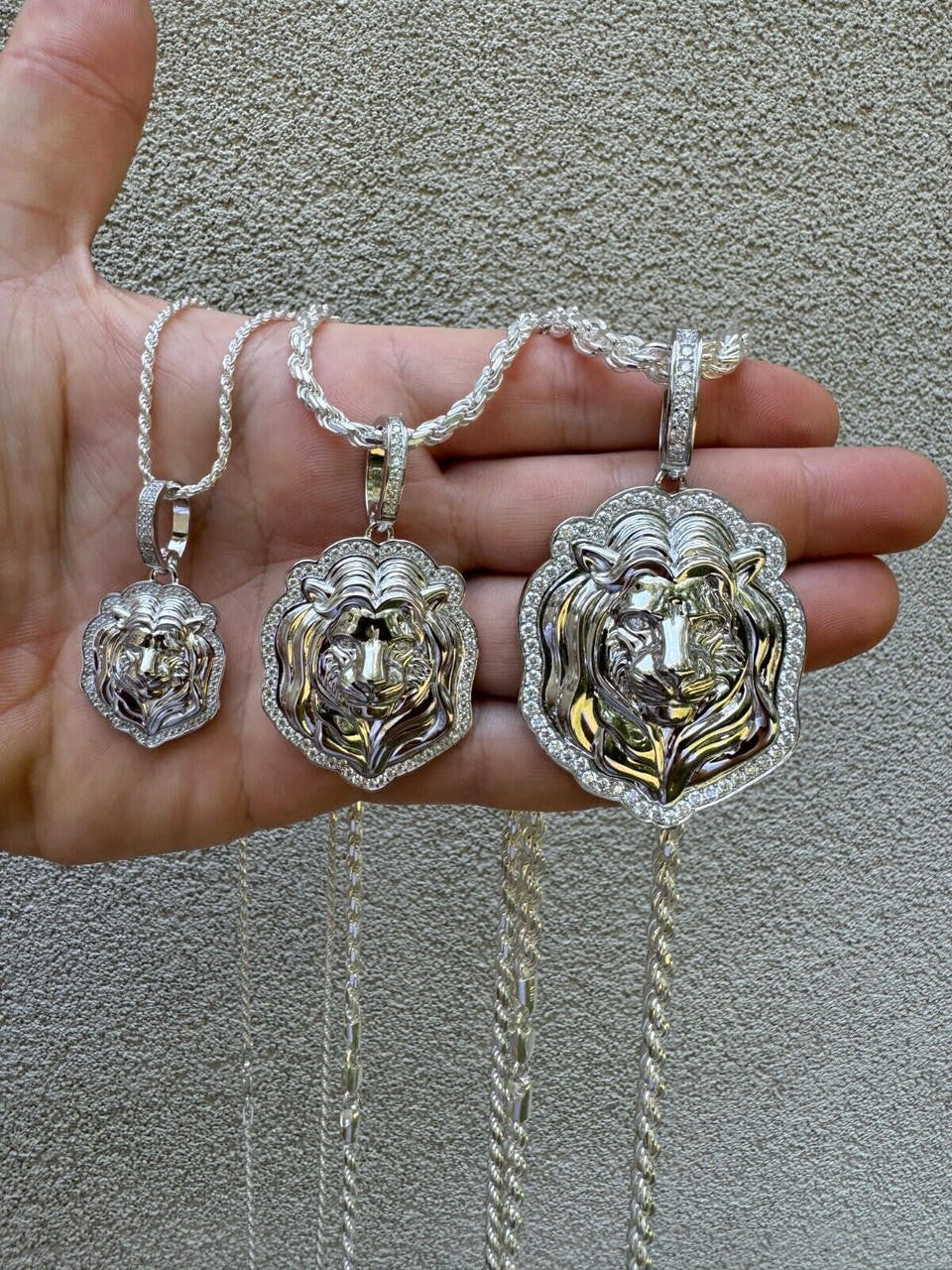 Moissanite Custom Lion Pendant | 925 Silver