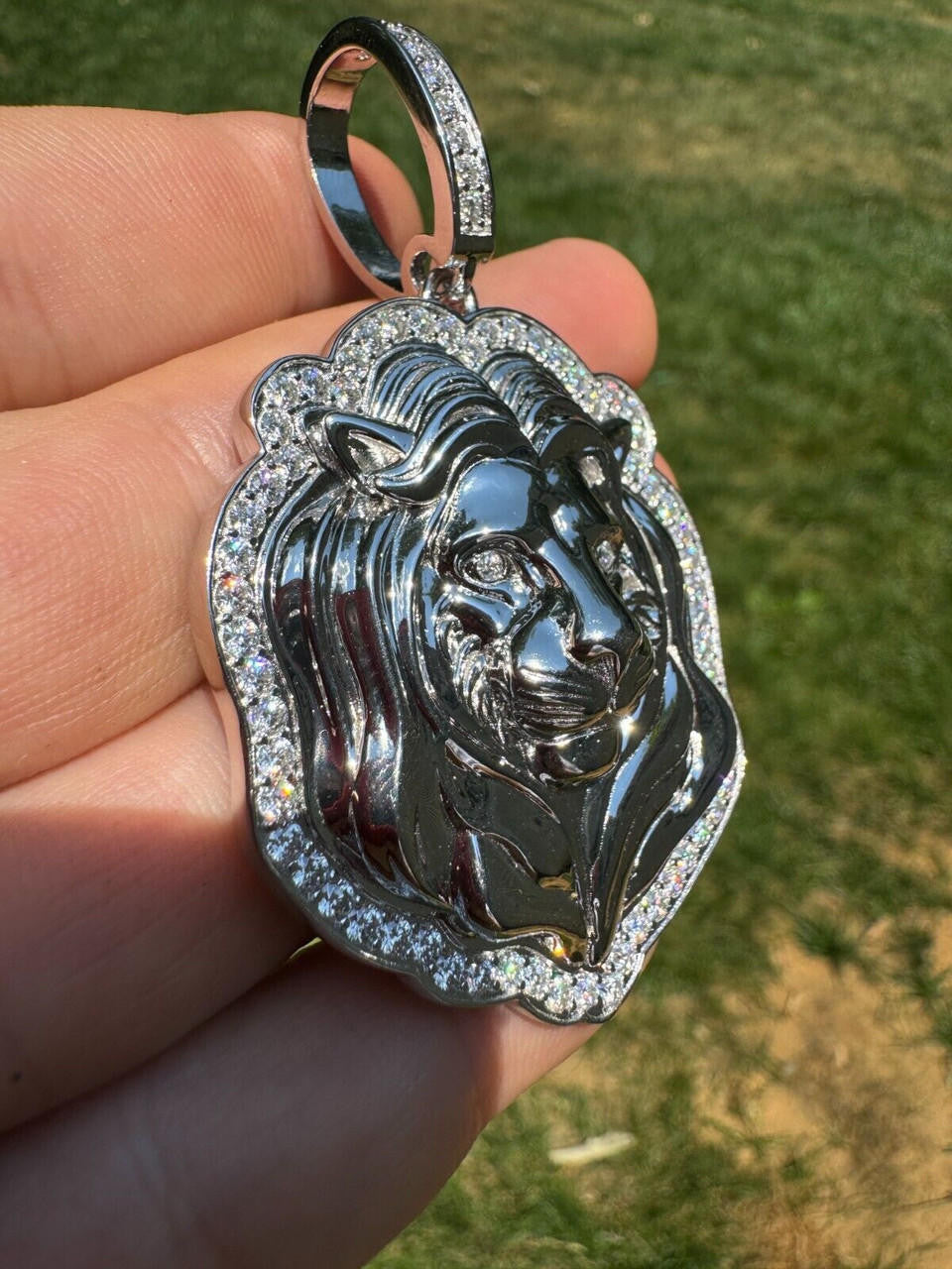 Moissanite Custom Lion Pendant | 925 Silver