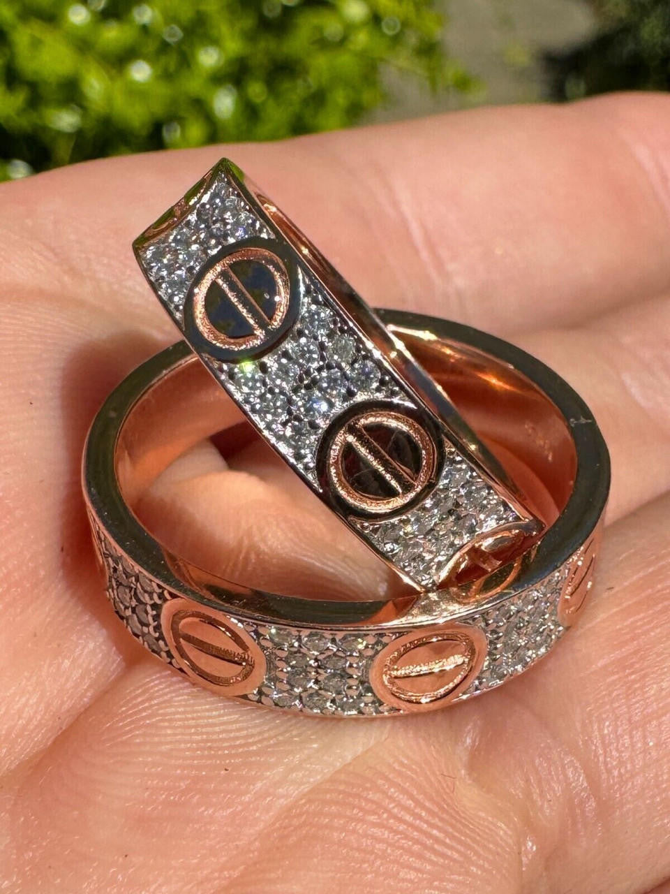 Moissanite Love Ring Eternity Band | 14k Rose Gold Vermeil 925 Silver