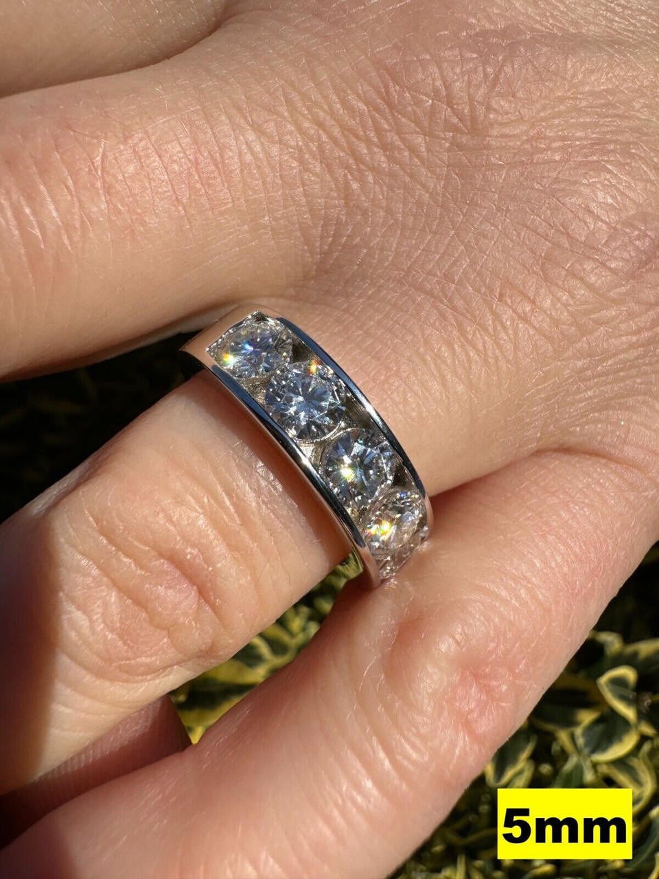 Moissanite Half Eternity Channel Set Wedding Band Ring | 925 Silver