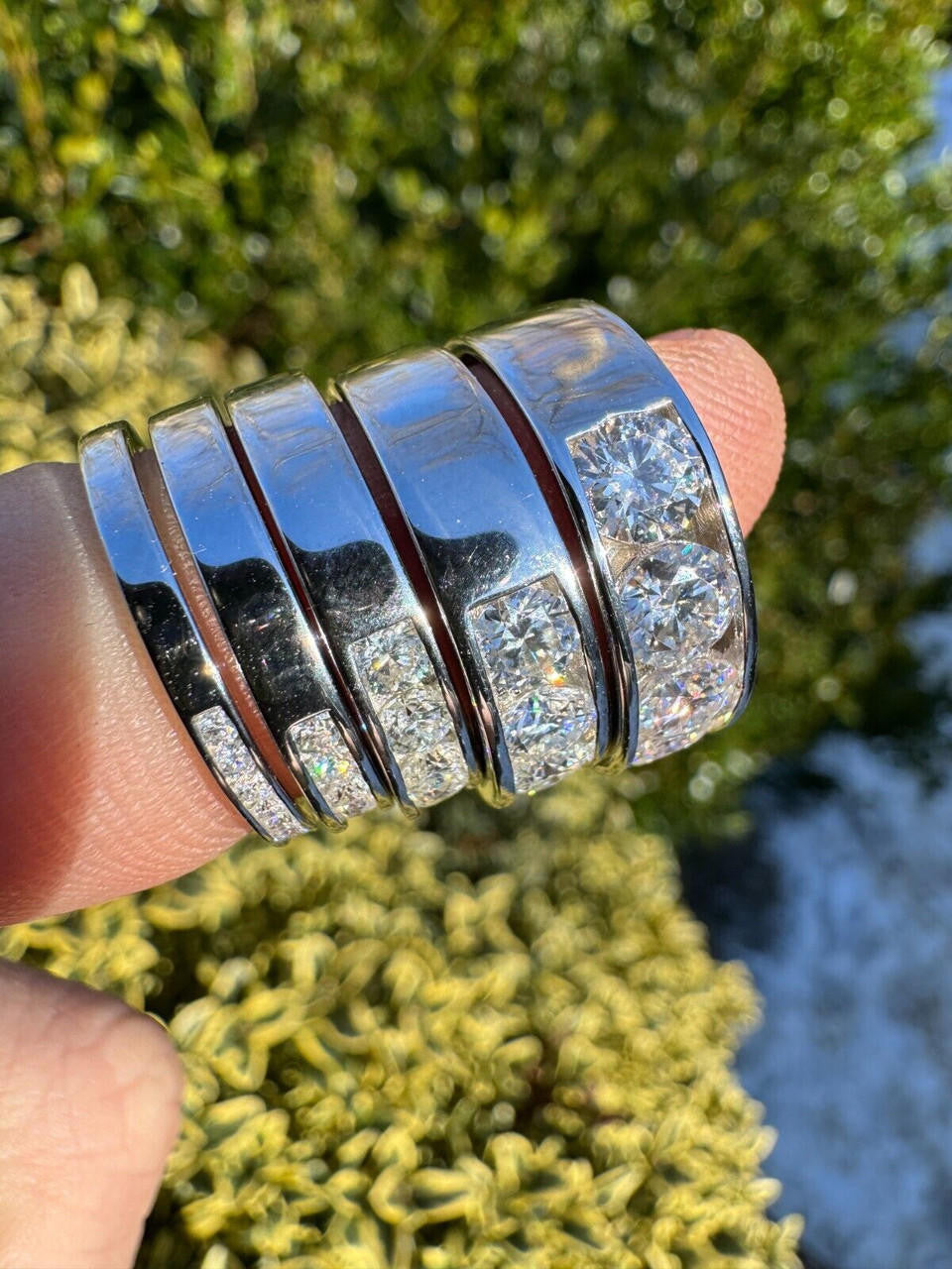 Moissanite Half Eternity Channel Set Wedding Band Ring | 925 Silver