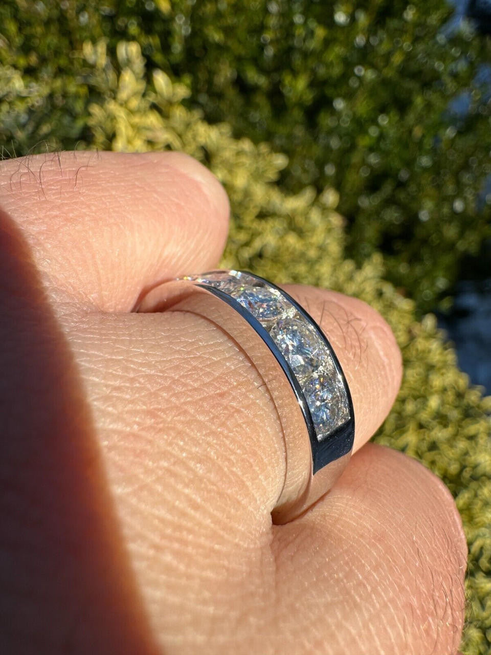 Moissanite Half Eternity Channel Set Wedding Band Ring | 925 Silver