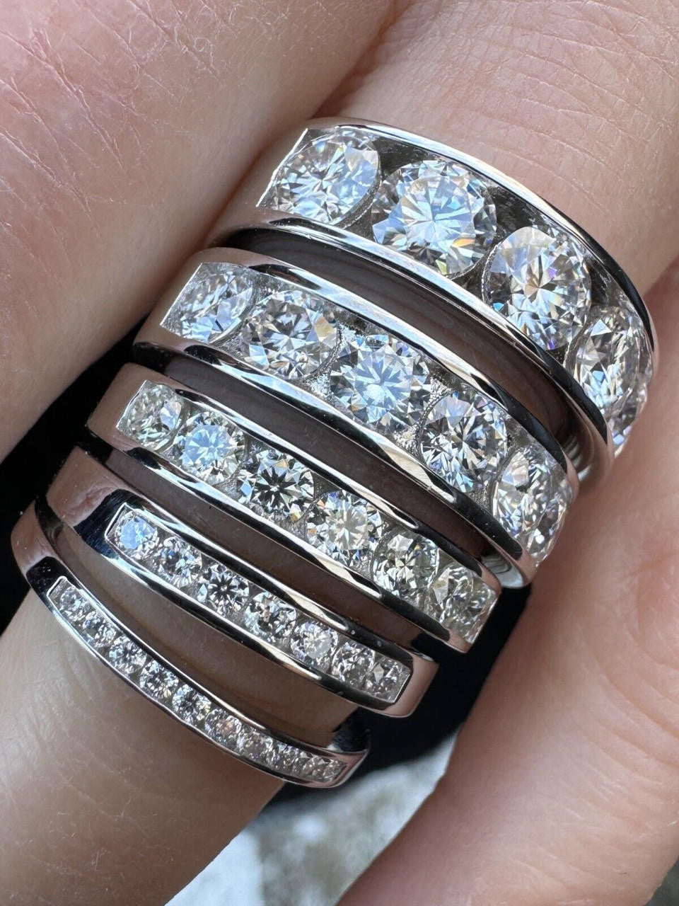 Moissanite Half Eternity Channel Set Wedding Band Ring | 925 Silver
