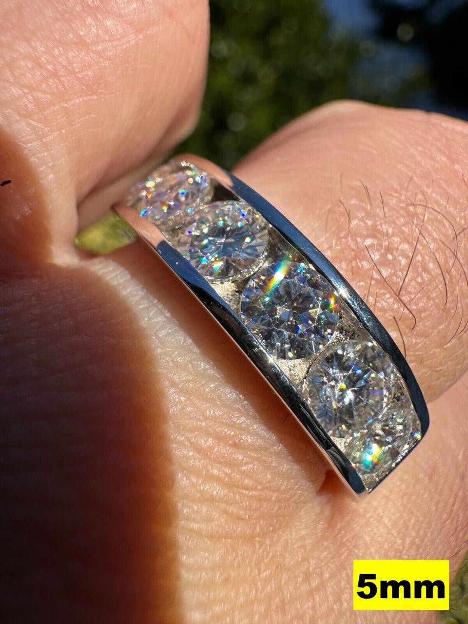 Moissanite Half Eternity Channel Set Wedding Band Ring | 925 Silver