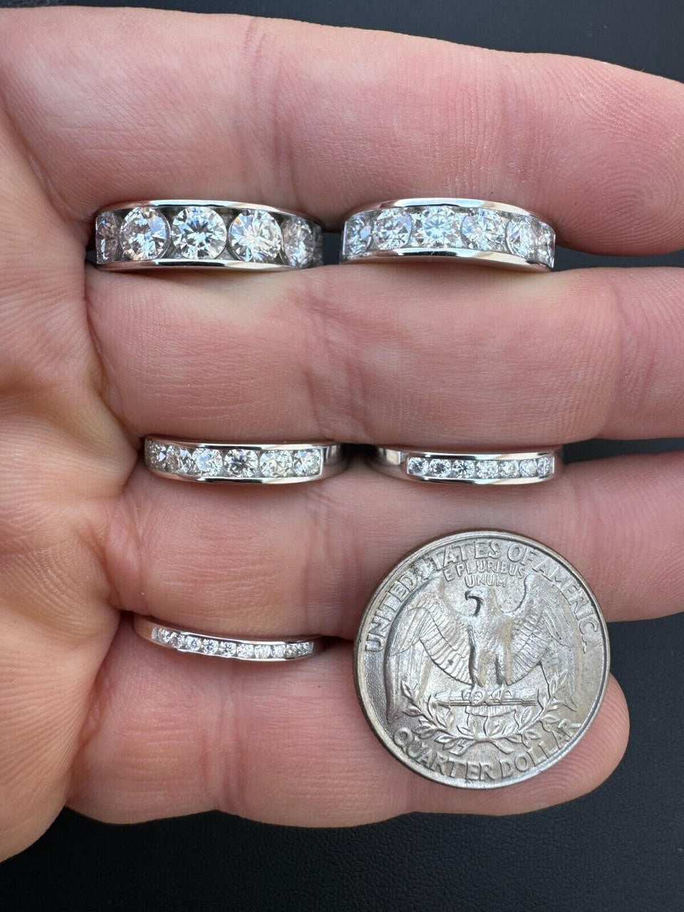 Moissanite Half Eternity Channel Set Wedding Band Ring | 925 Silver