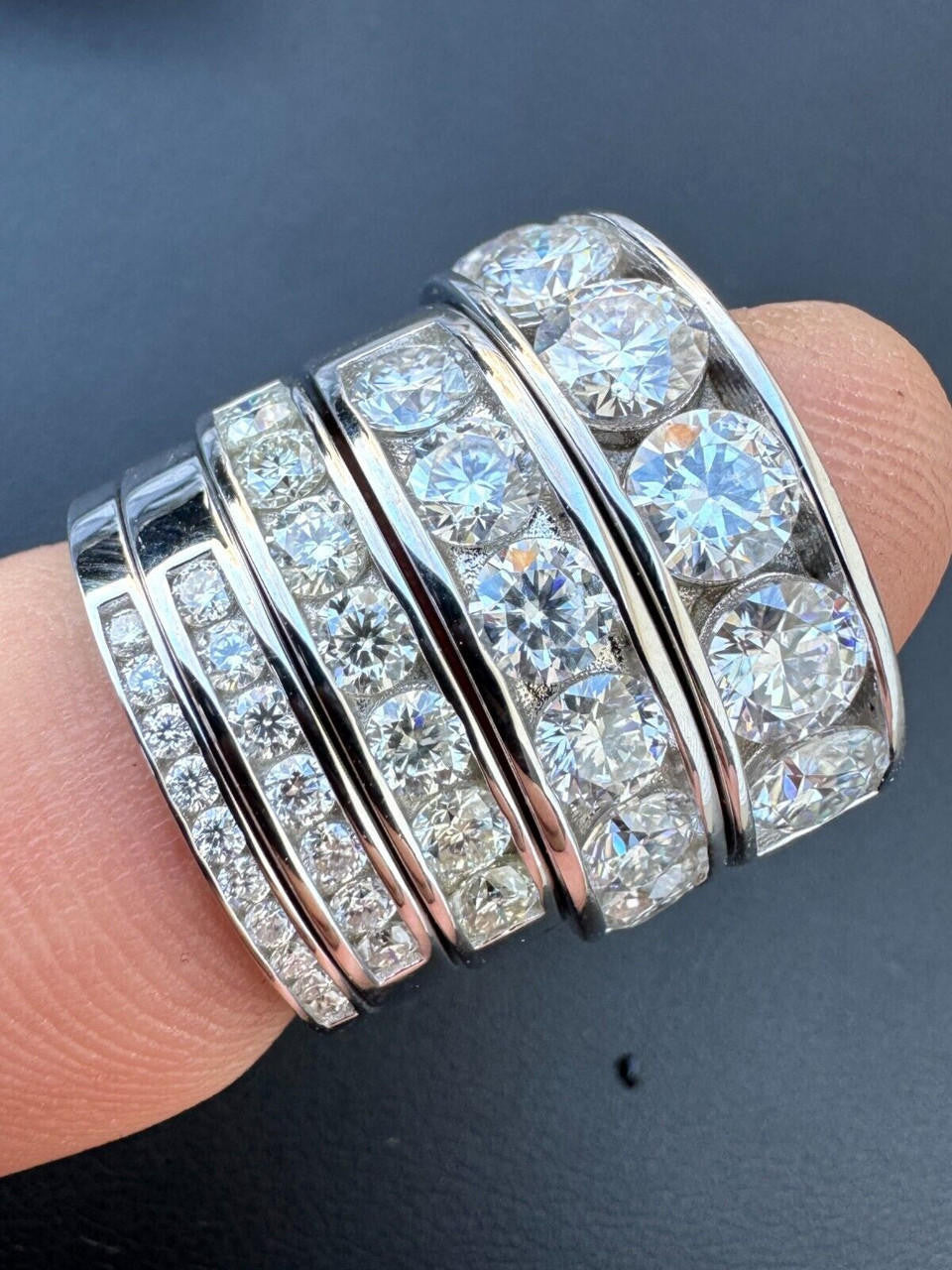 Moissanite Half Eternity Channel Set Wedding Band Ring | 925 Silver