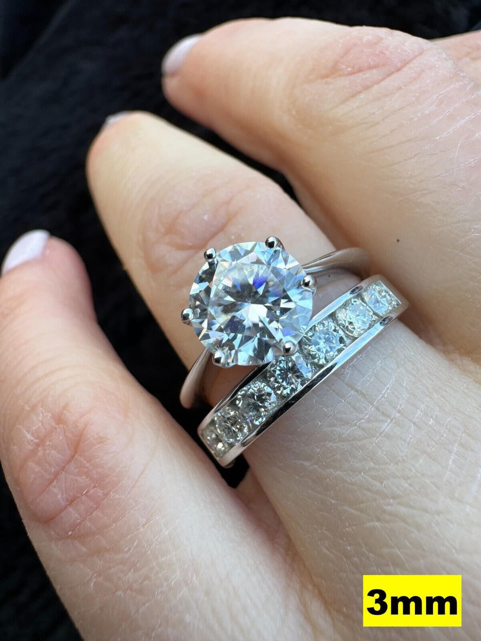 Moissanite Half Eternity Channel Set Wedding Band Ring | 925 Silver