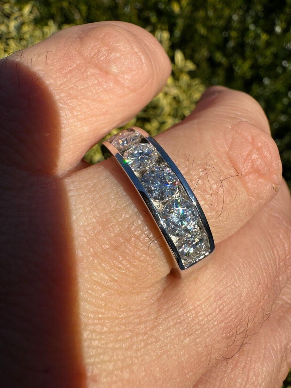 Moissanite Half Eternity Channel Set Wedding Band Ring | 925 Silver